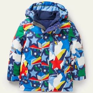 Mini Boden Snow Jacket Stars and Rainbow